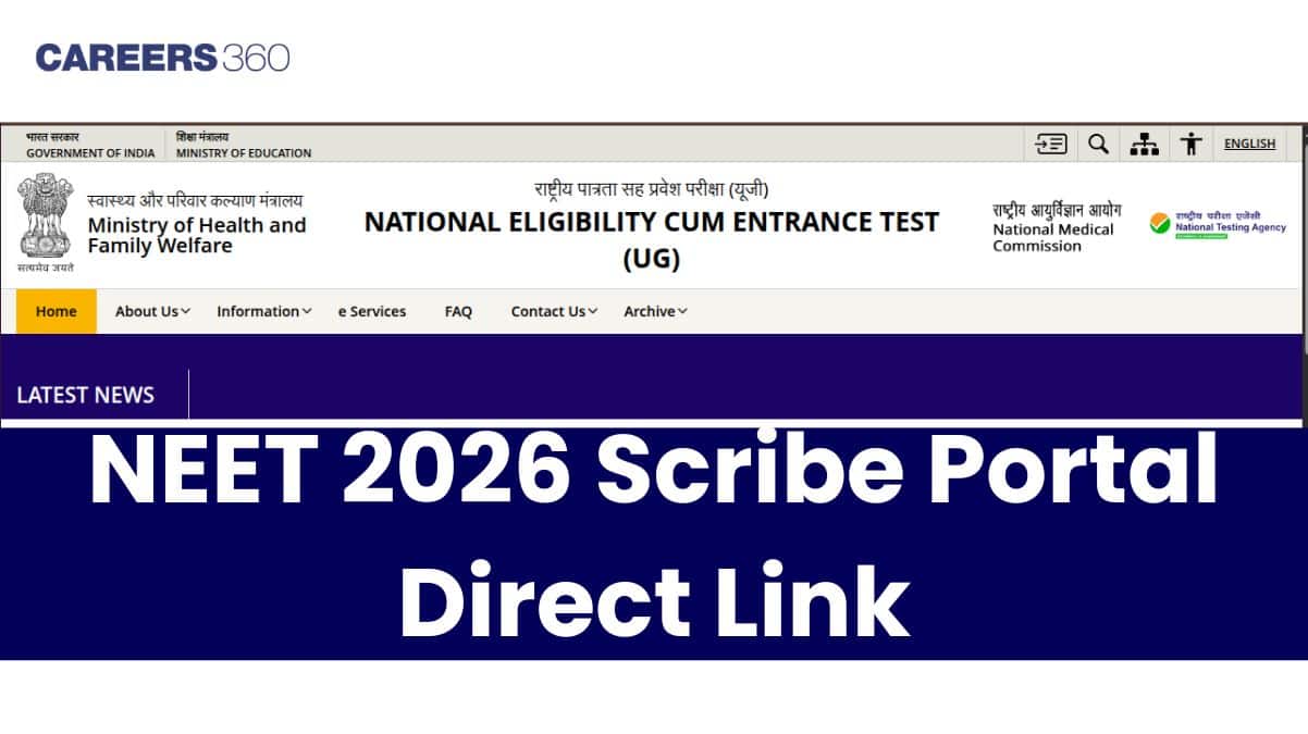 NEET 2026 Scribe Portal Direct Link ACTIVATED: PwD/PwBD Registration Begins at neet.nta.nic.in